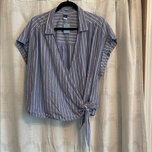 Old Navy Blue and White Striped Blouse